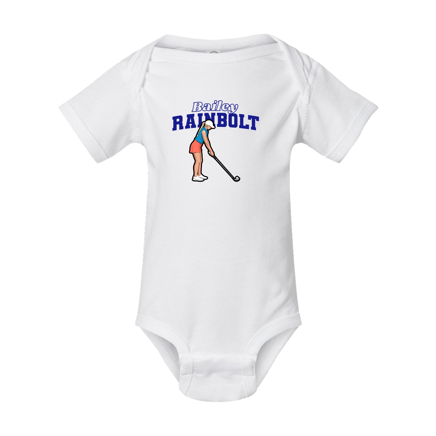 Baby Onesie — Name Arch in White