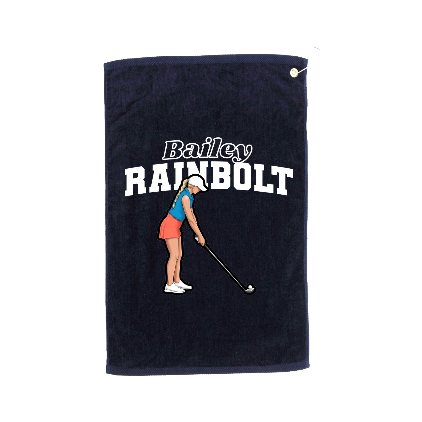 Golf Towel — Name Arch in Navy