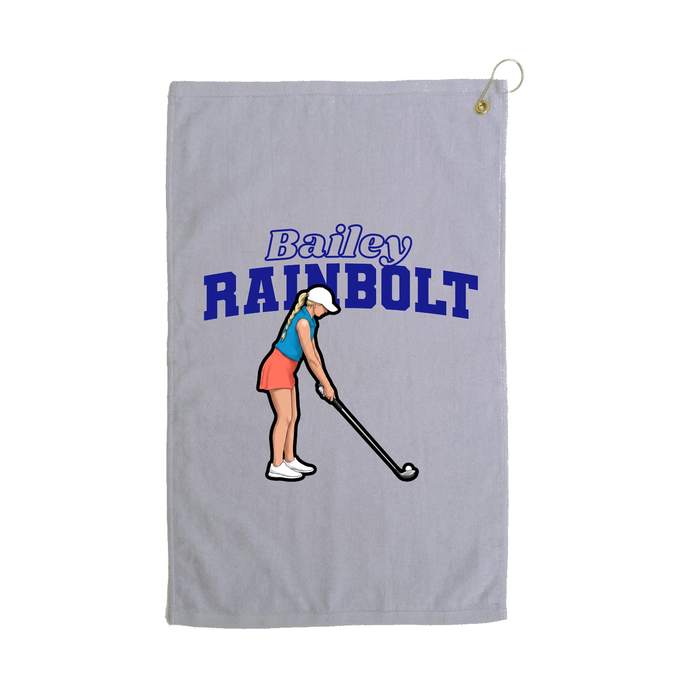 Golf Towel — Name Arch in Grey