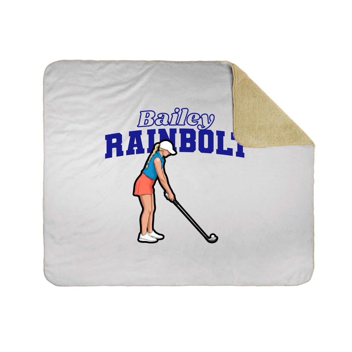 Throw Blanket — Name Arch in White