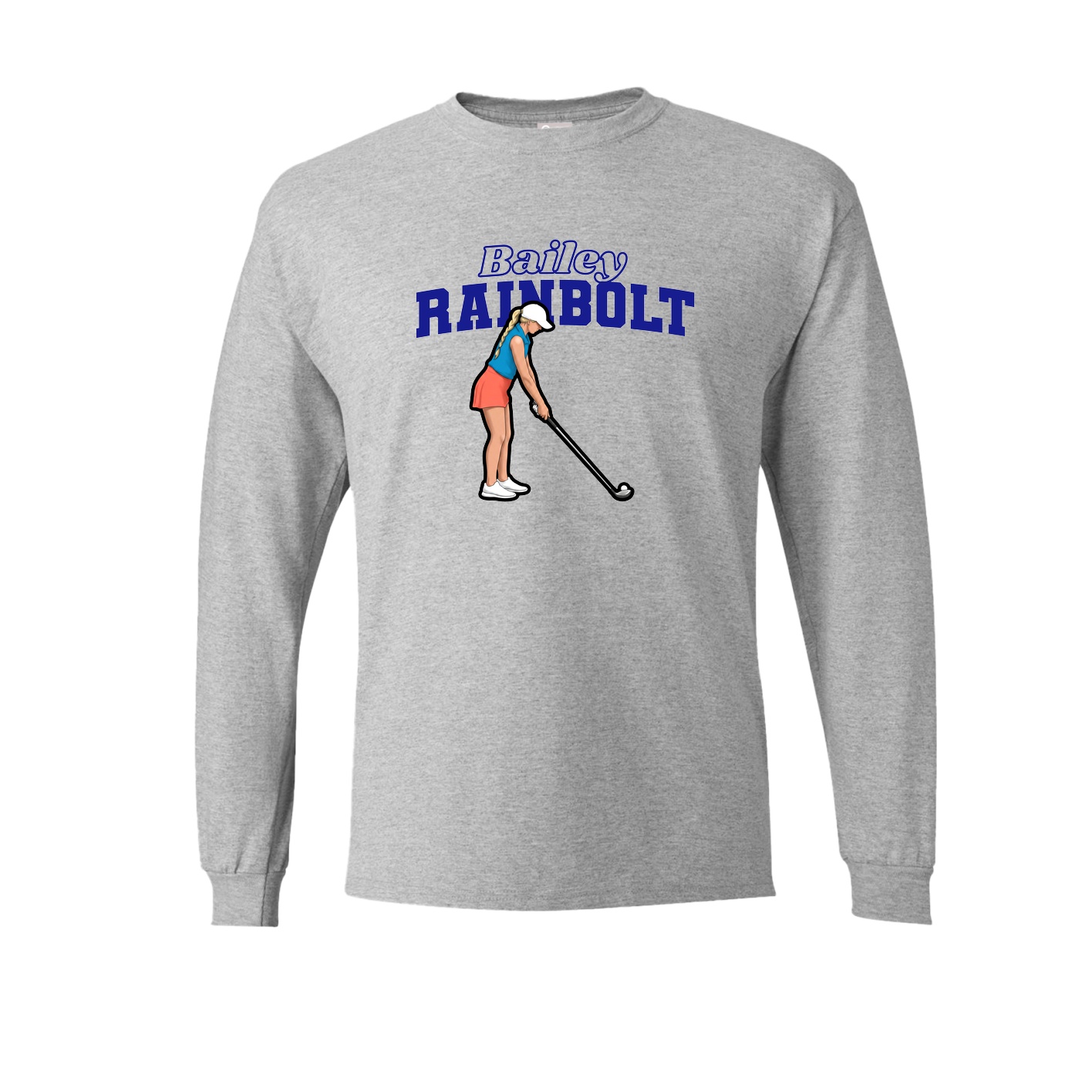 Long Sleeve Tee — Name Arch in Grey