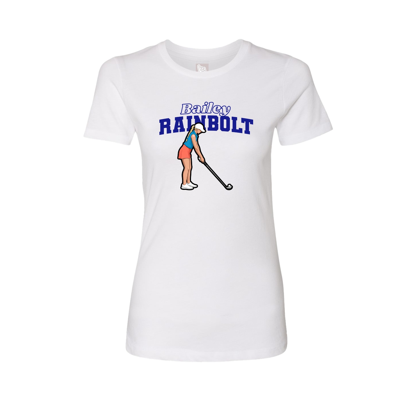 Womens Tee — Name Arch in White