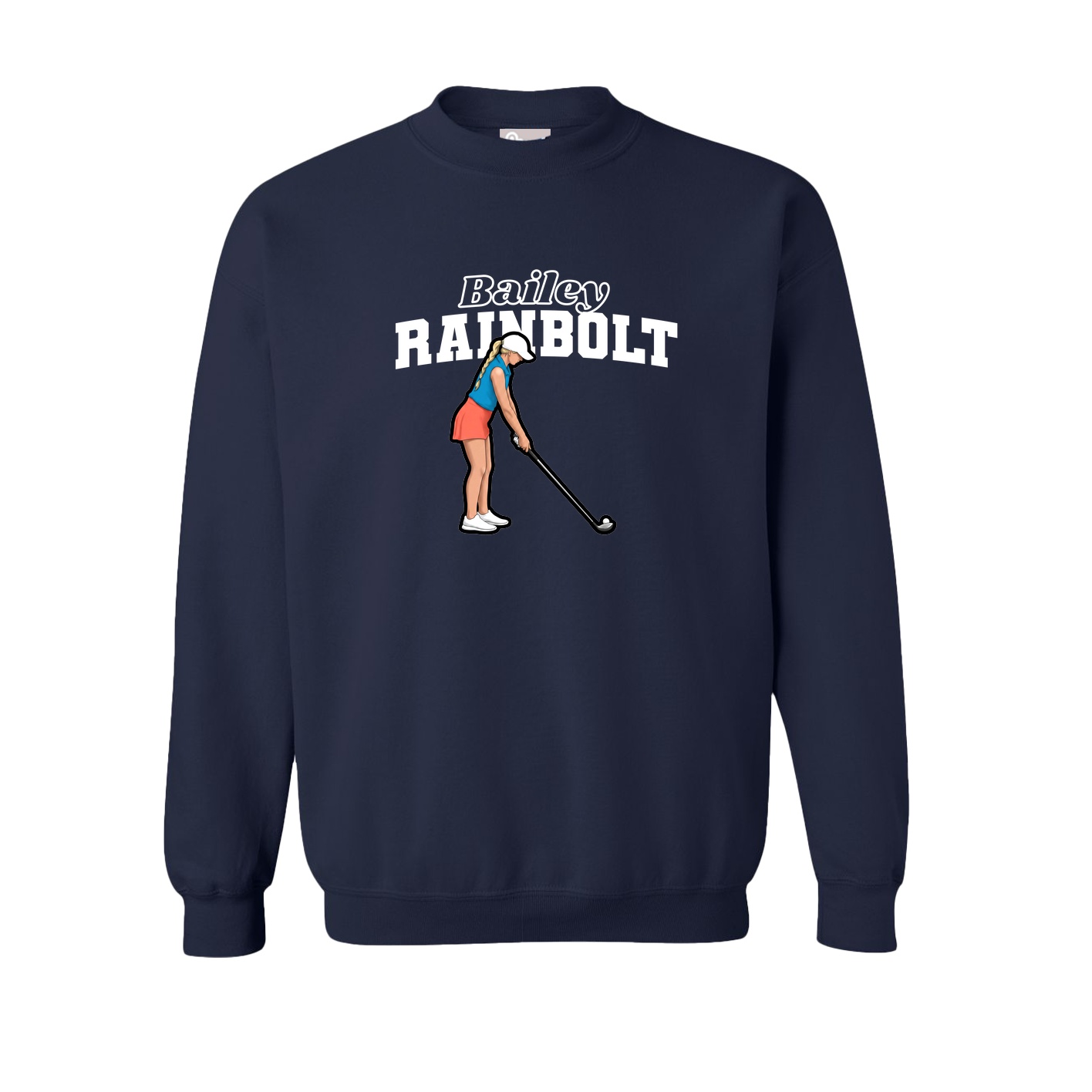 Fleece Crew — Name Arch in Navy