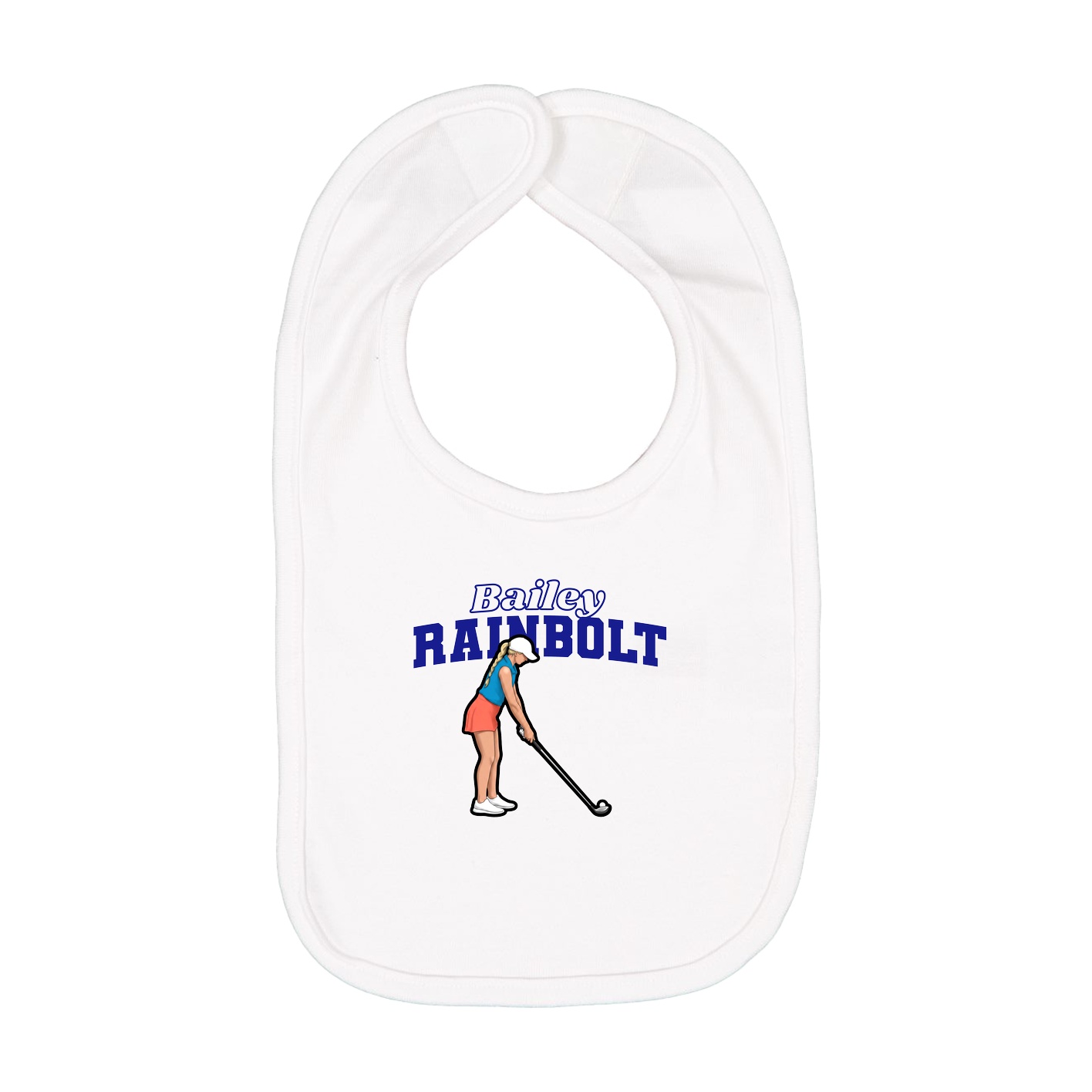 Infant Bib — Name Arch in White