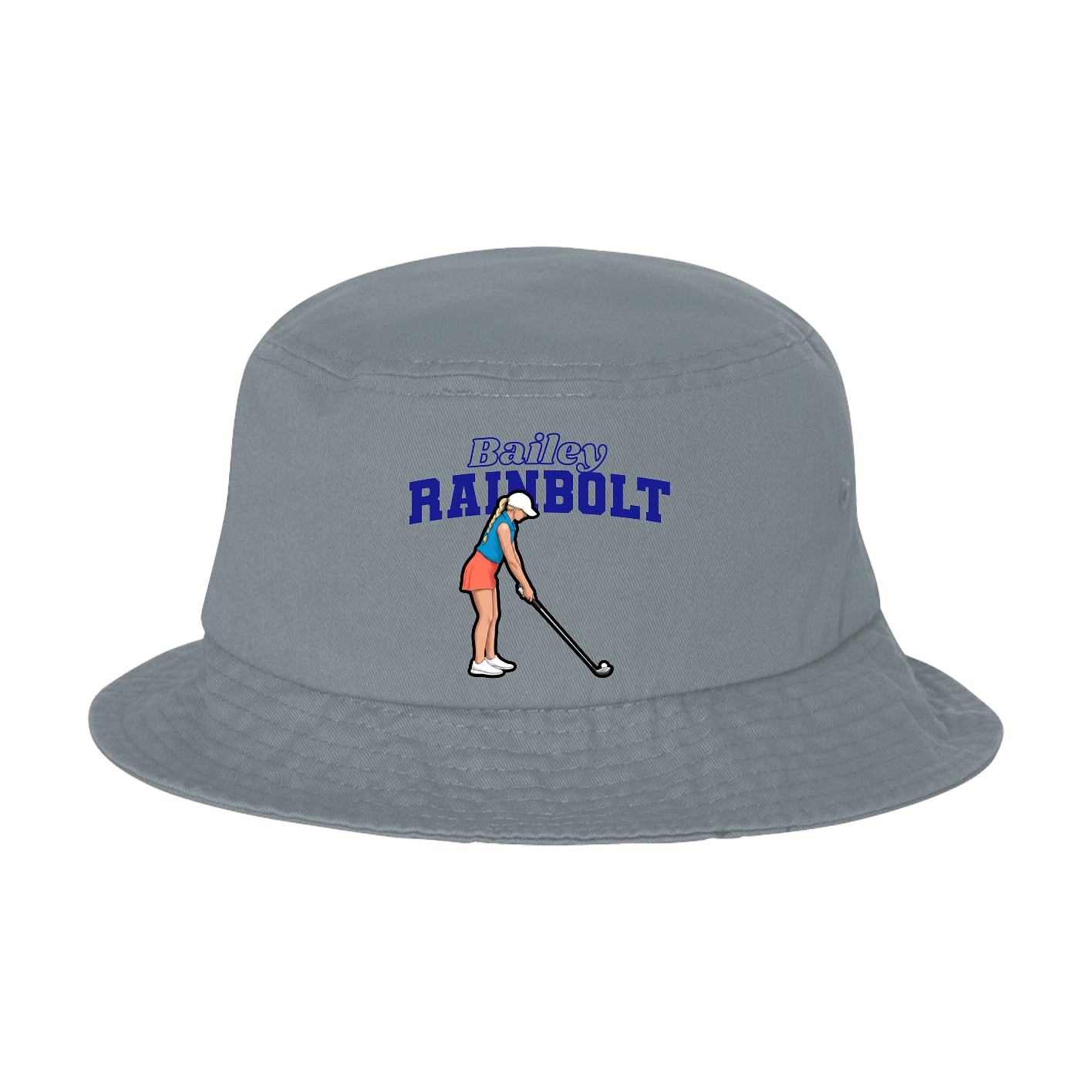 Bucket Cap — Name Arch in Grey