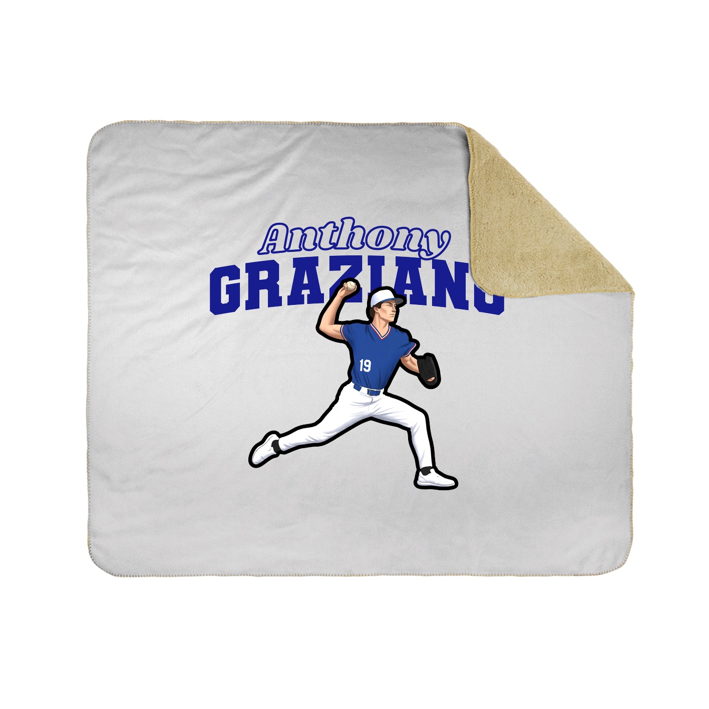 Throw Blanket — Name Arch in White