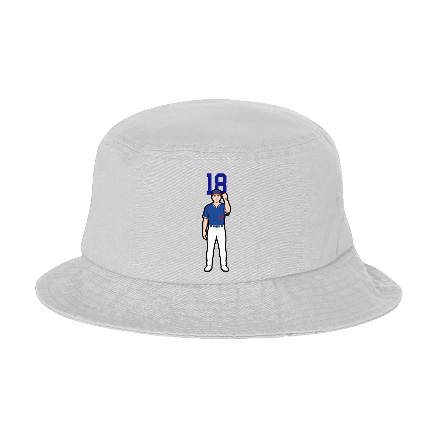 Bucket Cap — Number Top in White