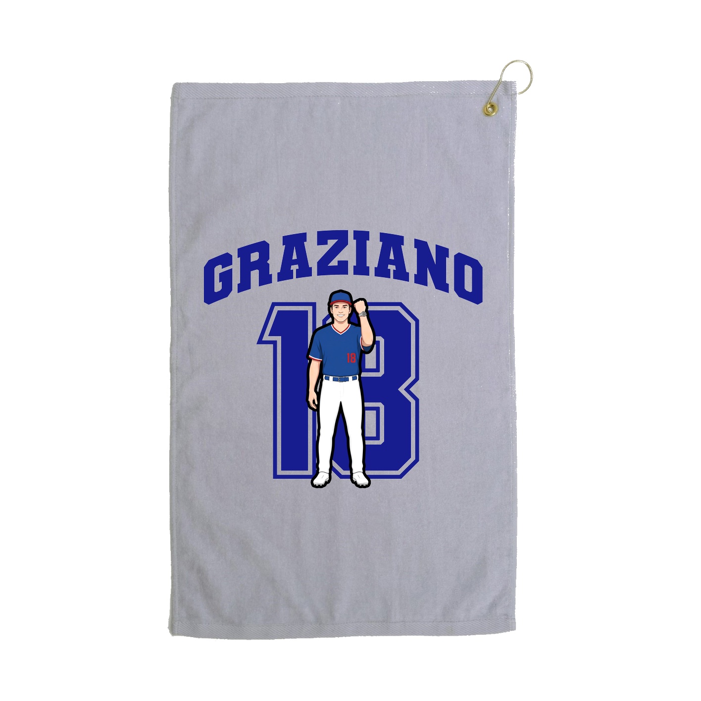 Golf Towel — Number in Grey