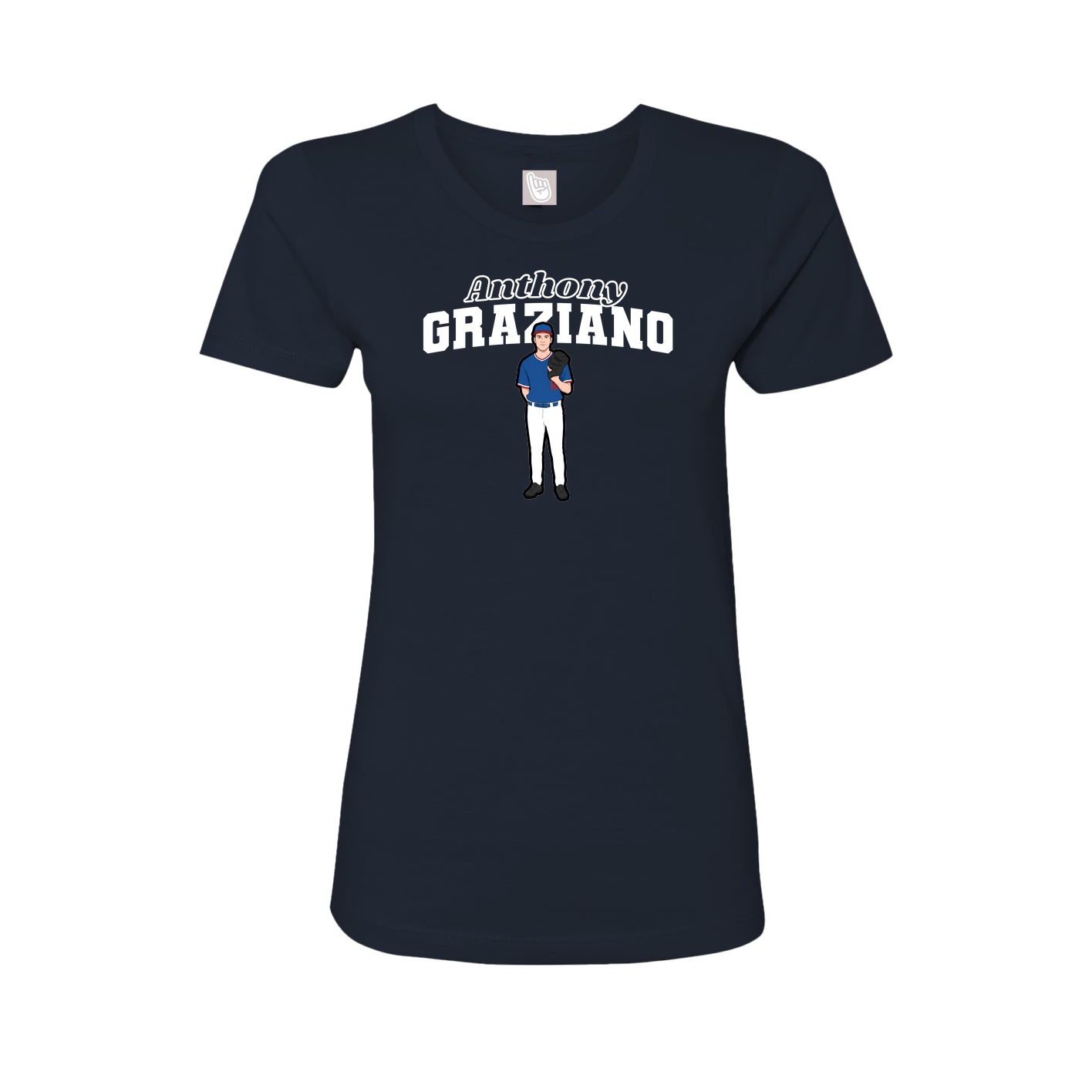 Fitted Women's Tee — Name Arch in Navy