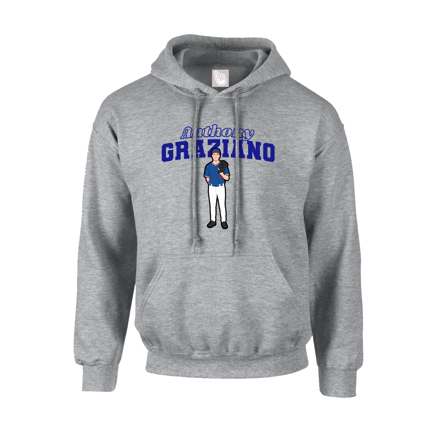 Hoodie — Name Arch in Grey
