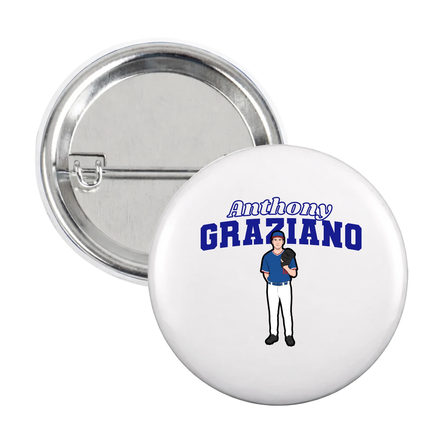 Game Day Button — Name Arch in White