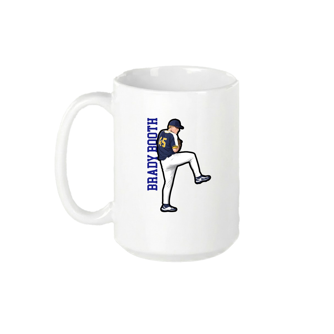 15oz Coffee Mug — Name Vertical in White