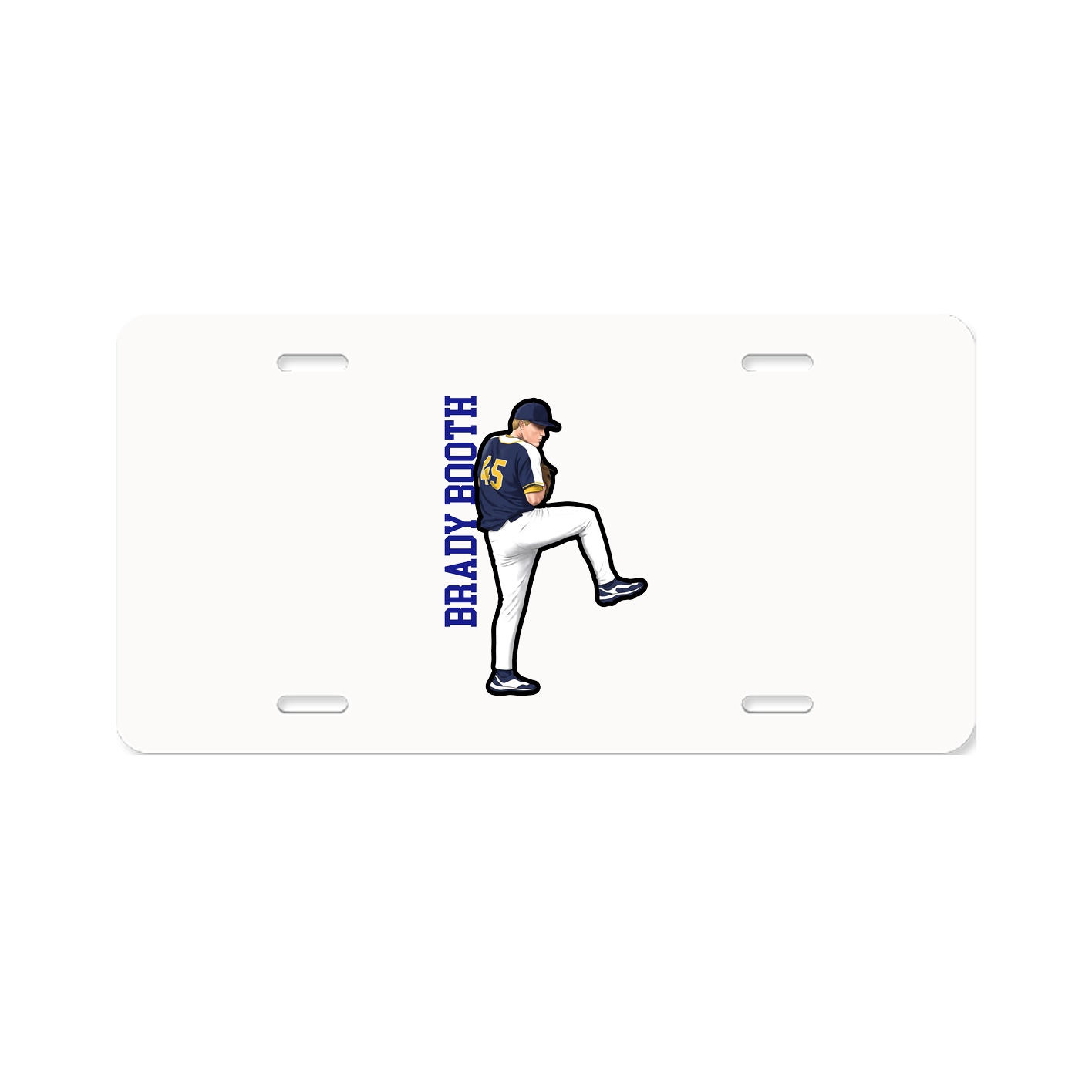 License Plate — Name Vertical in Classic