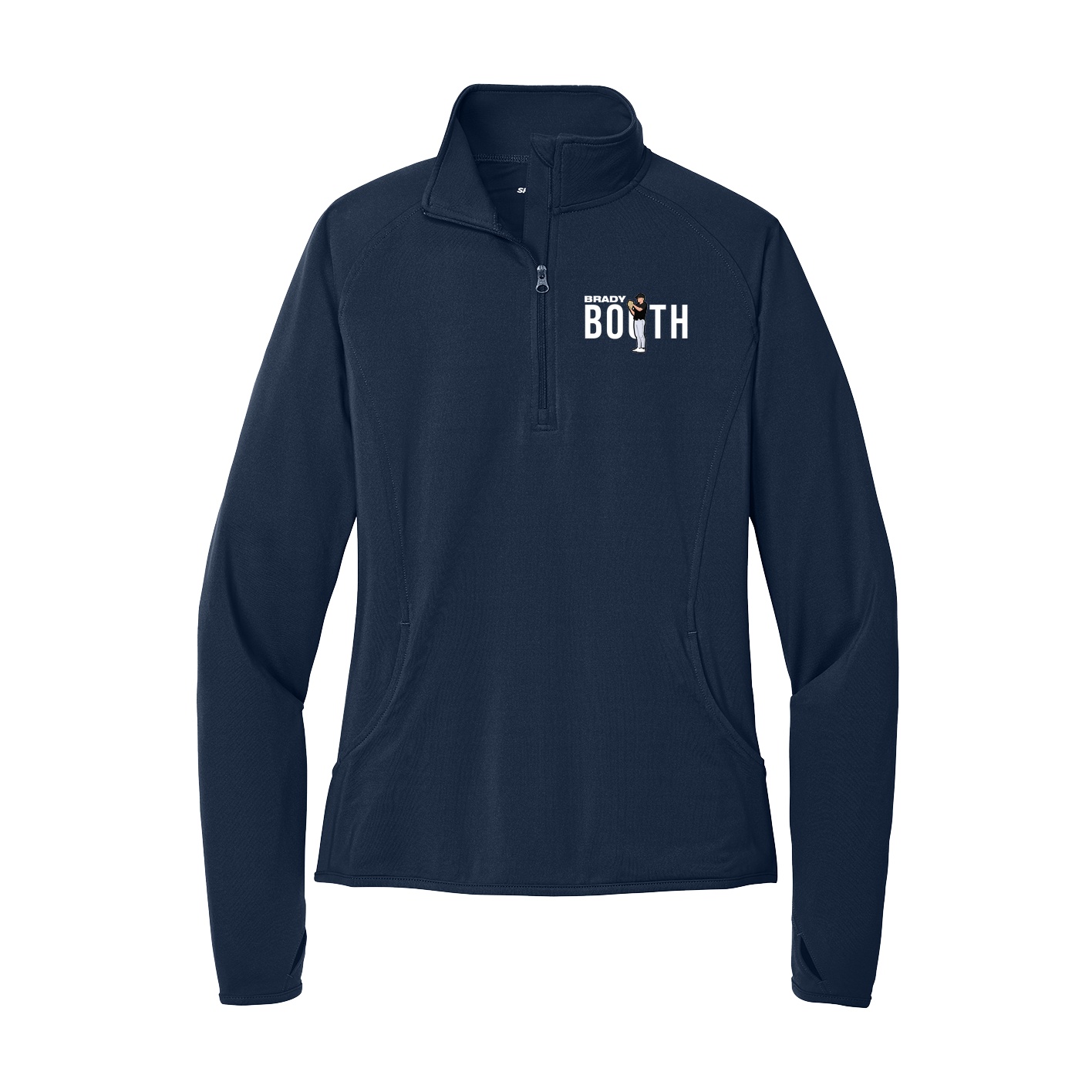 Women's Q-Zip Pullover — Player Name in Navy