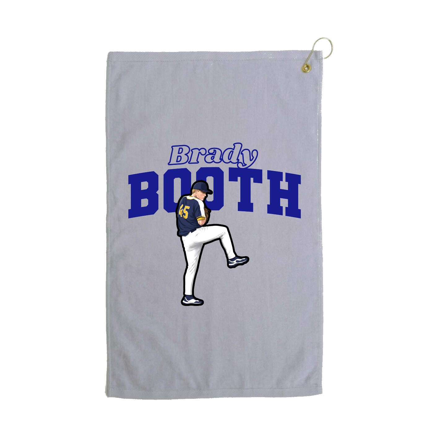 Golf Towel — Name Arch in Grey