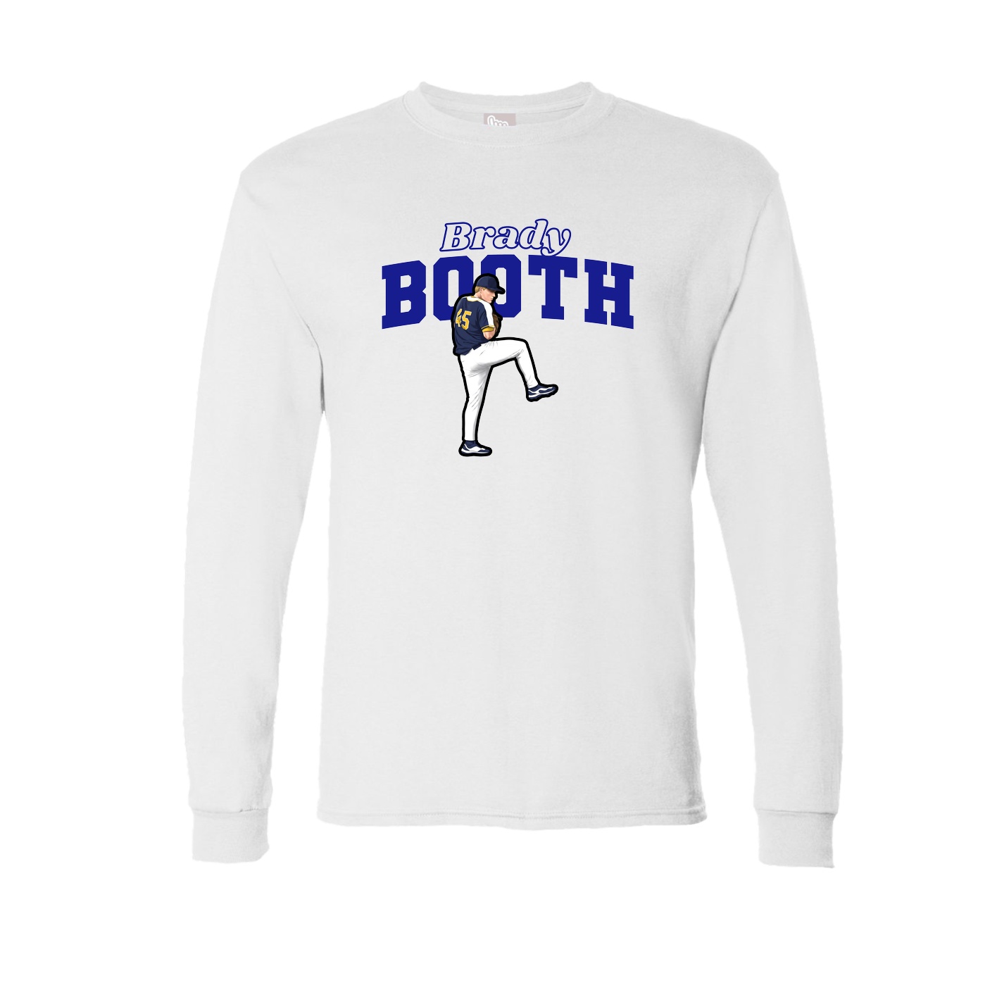 Long Sleeve Tee — Name Arch in White