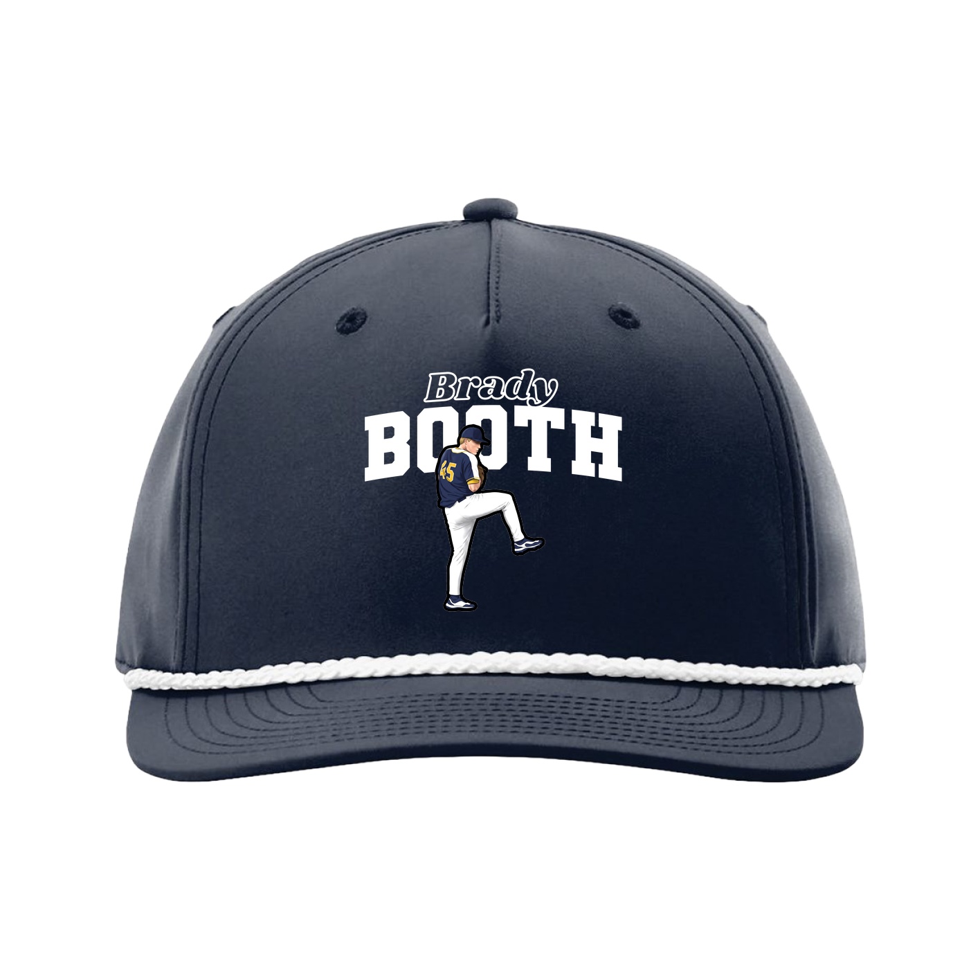 Five-Panel Classic Rope Cap — Name Arch in Navy