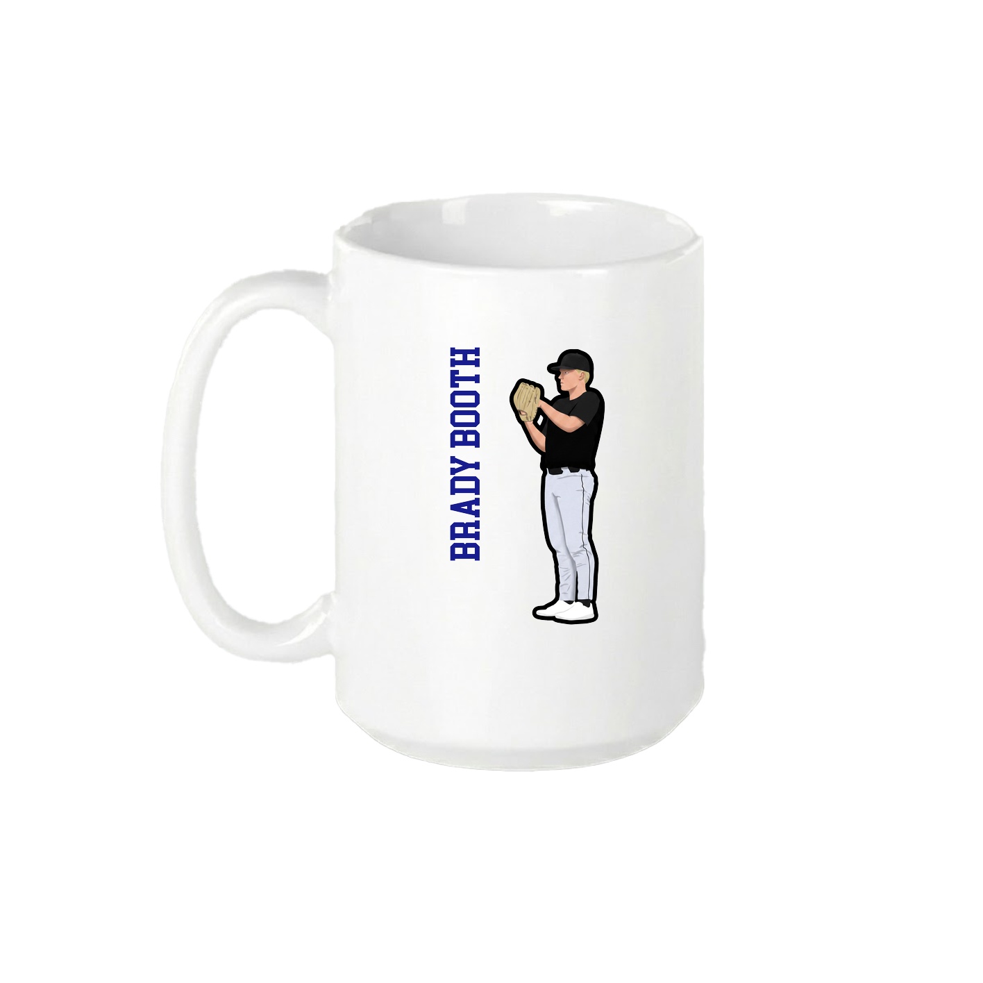 15oz Coffee Mug — Name Vertical in White