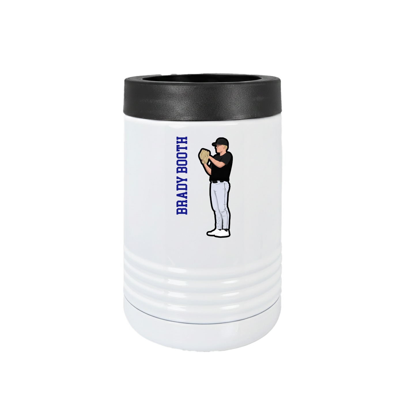 Beverage Holder — Name Vertical in White