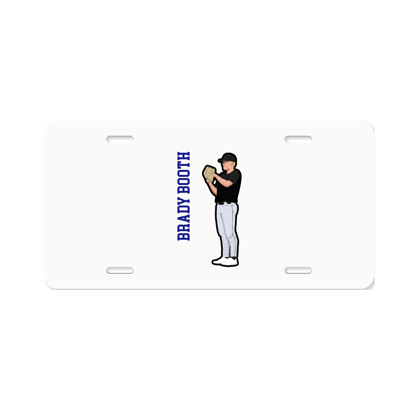 License Plate — Name Vertical in Classic