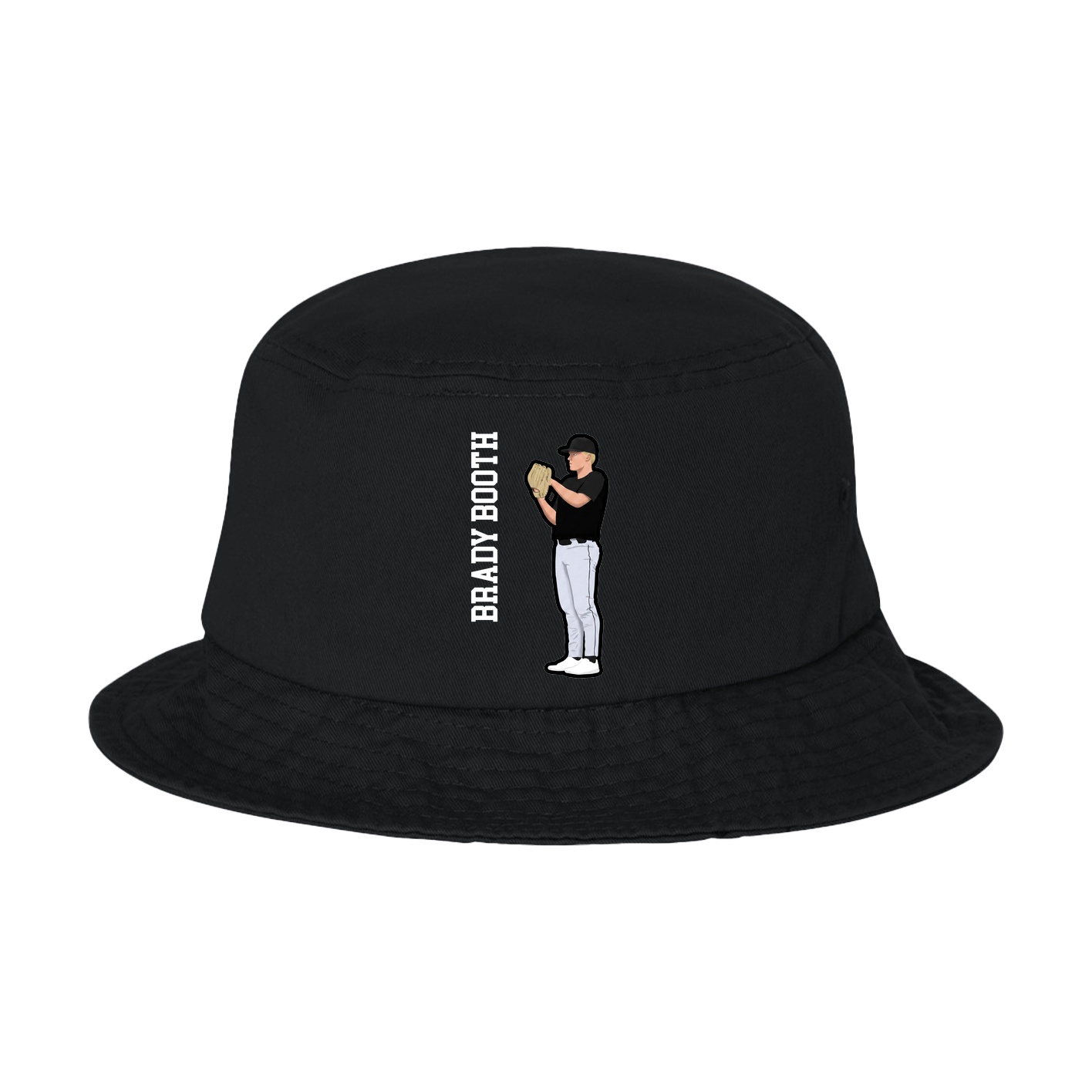 Bucket Cap — Name Vertical in Black