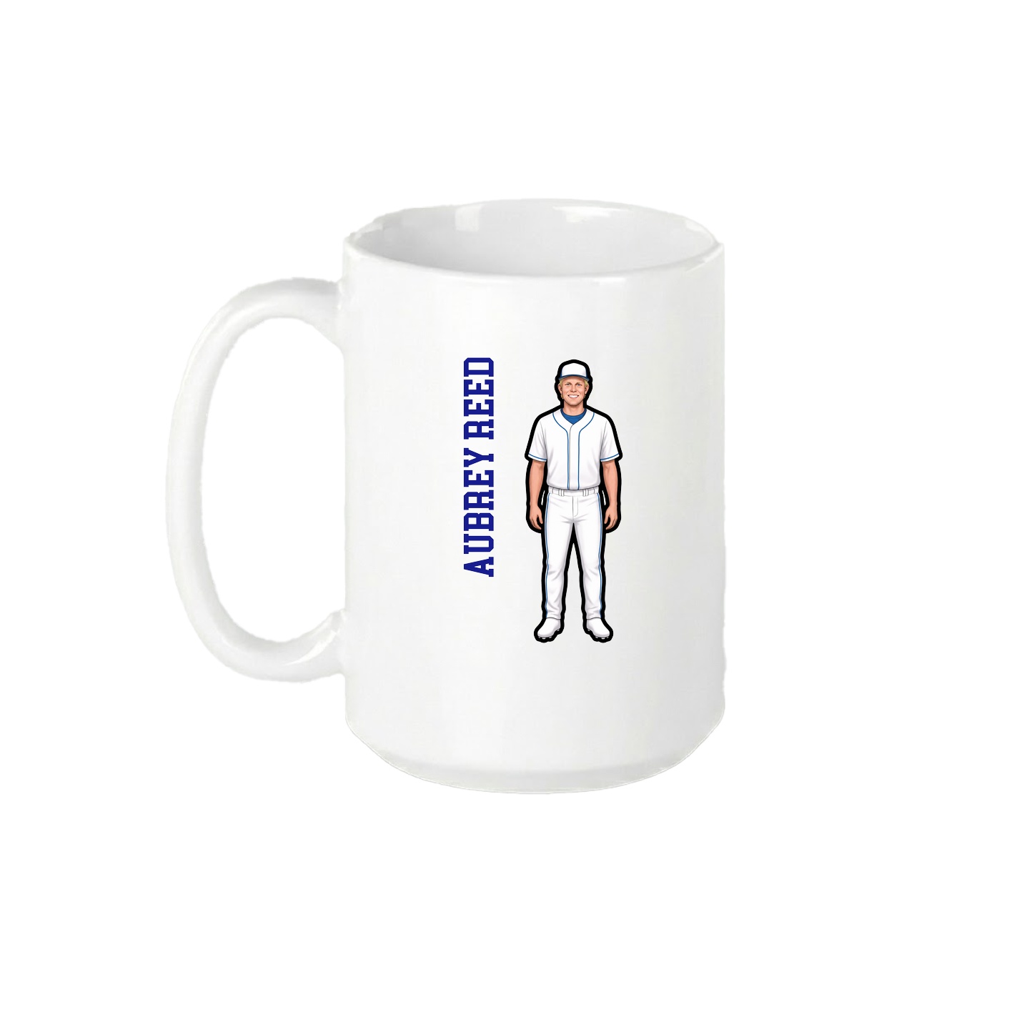15oz Coffee Mug — Name Vertical in White