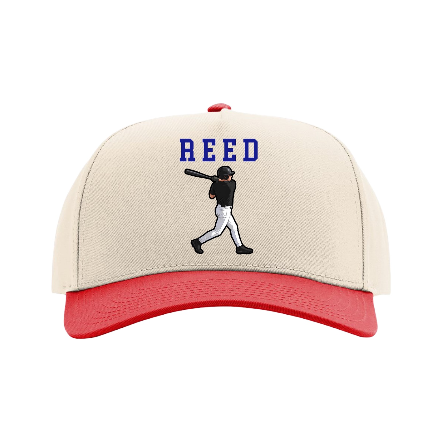 Full Fabric Five-Panel Champ Cap — Shirsey in Cream/Red
