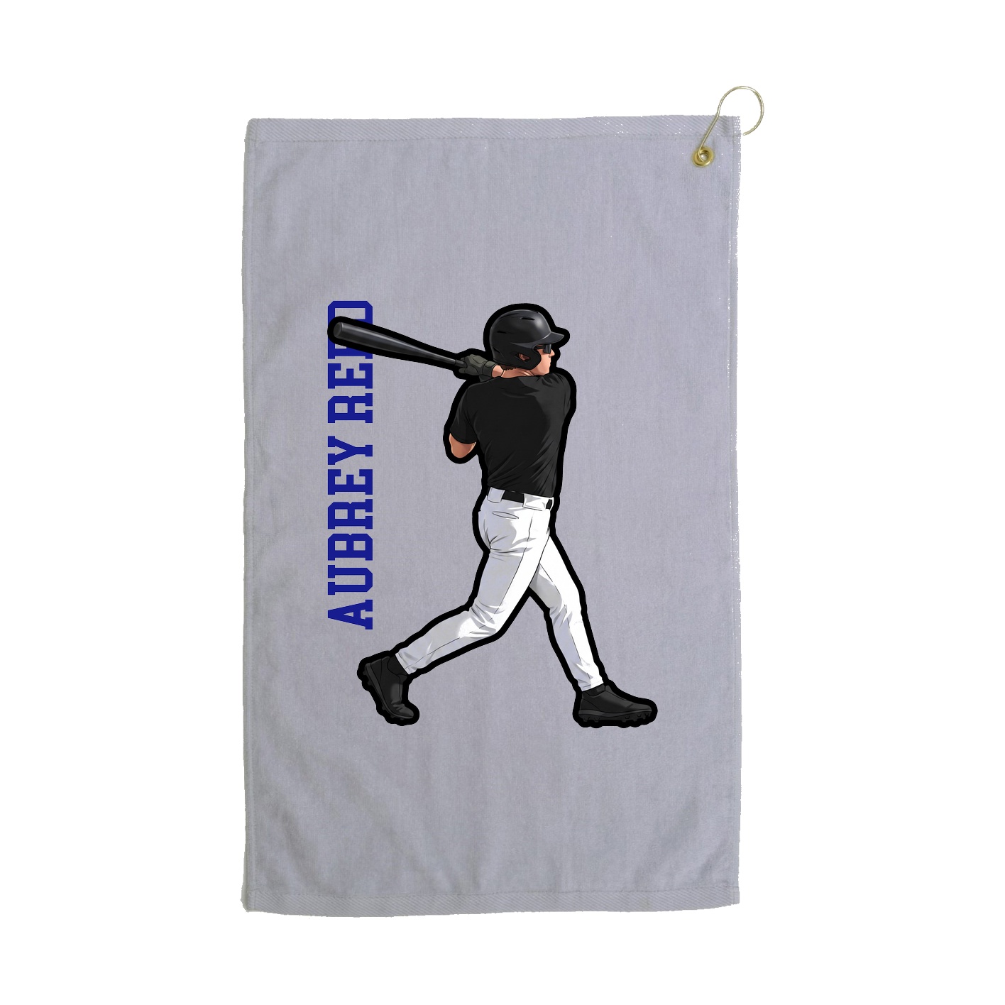 Golf Towel — Name Vertical in Grey
