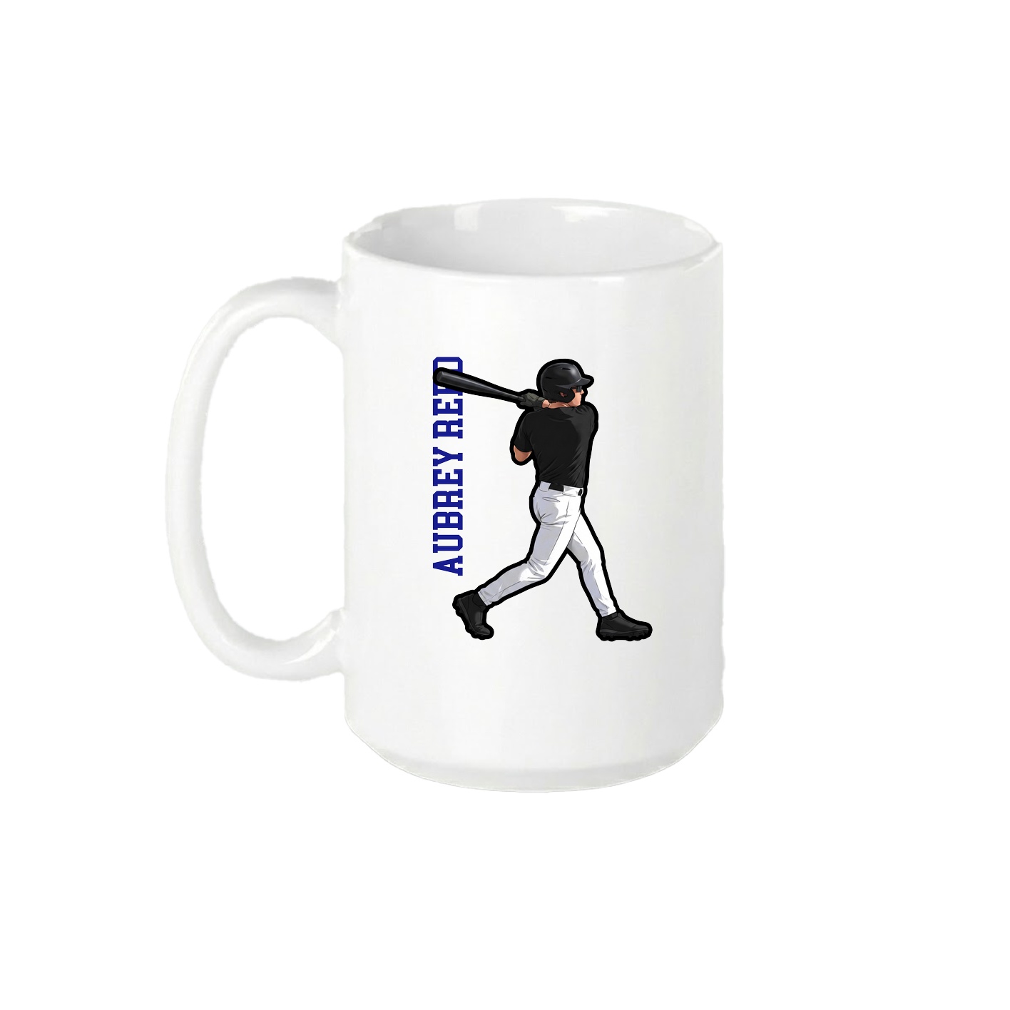 15oz Coffee Mug — Name Vertical in White