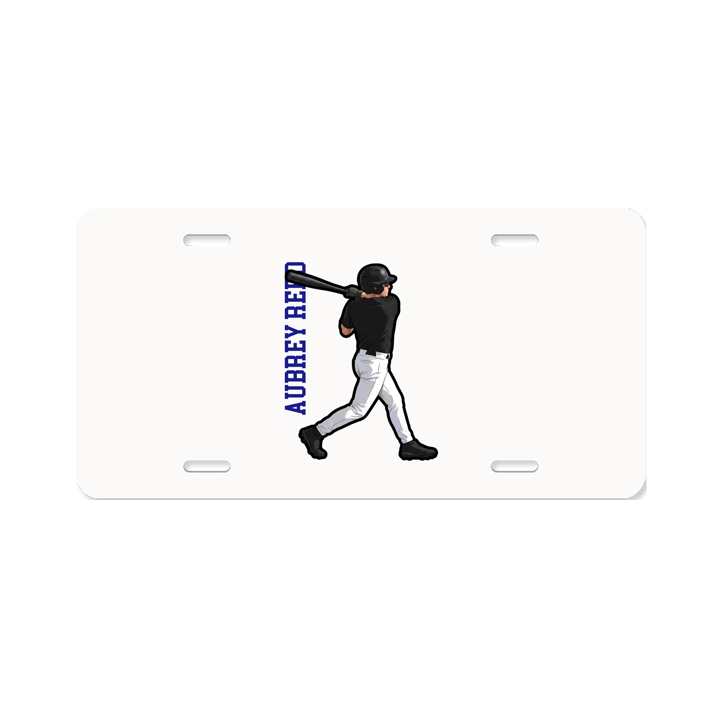 License Plate — Name Vertical in Classic