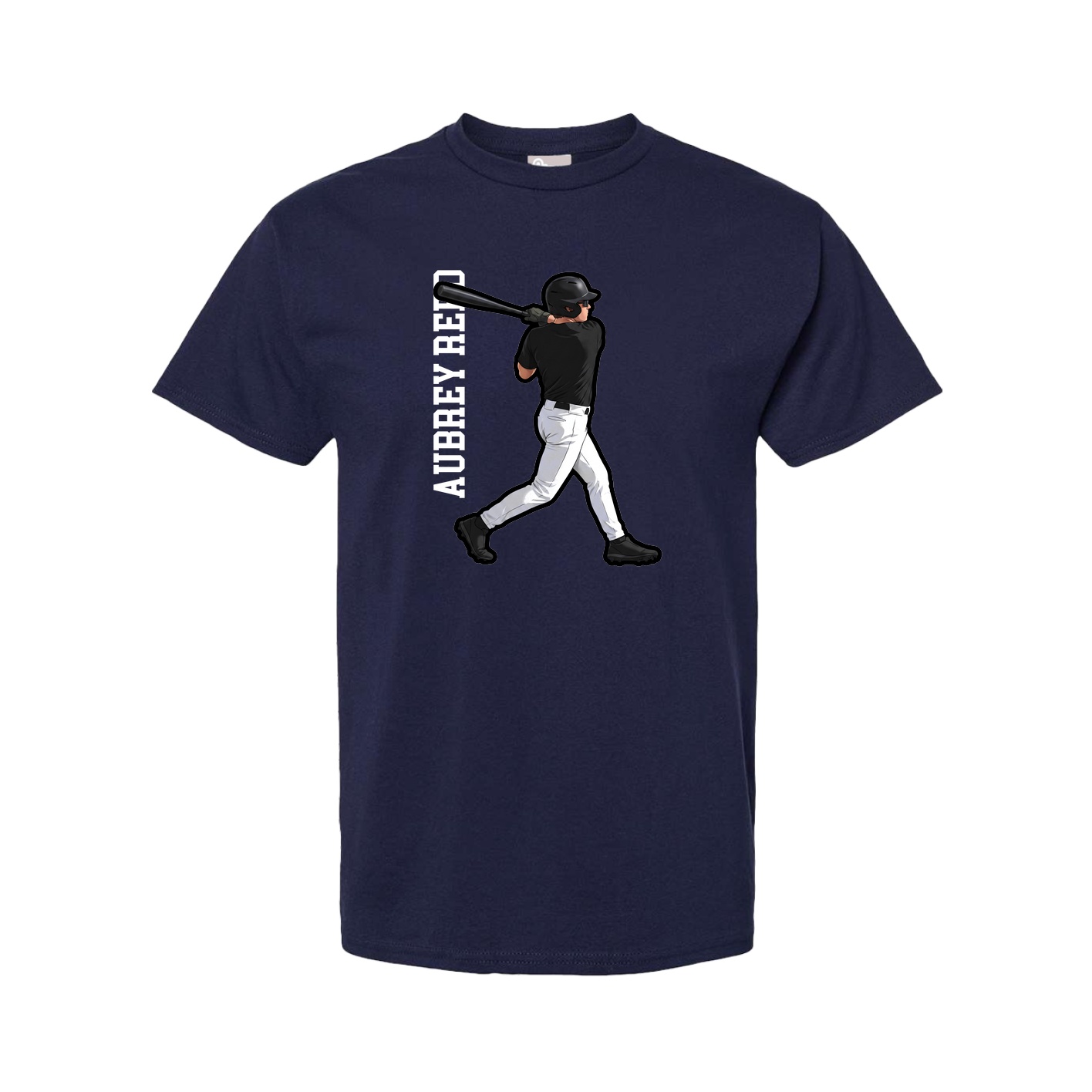 Tee — Name Vertical in Navy