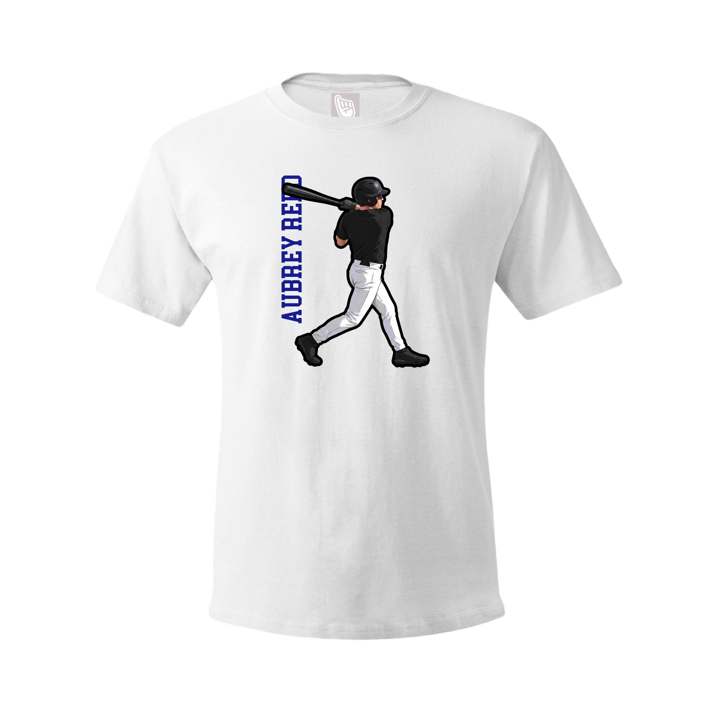 Youth Tee — Name Vertical in White