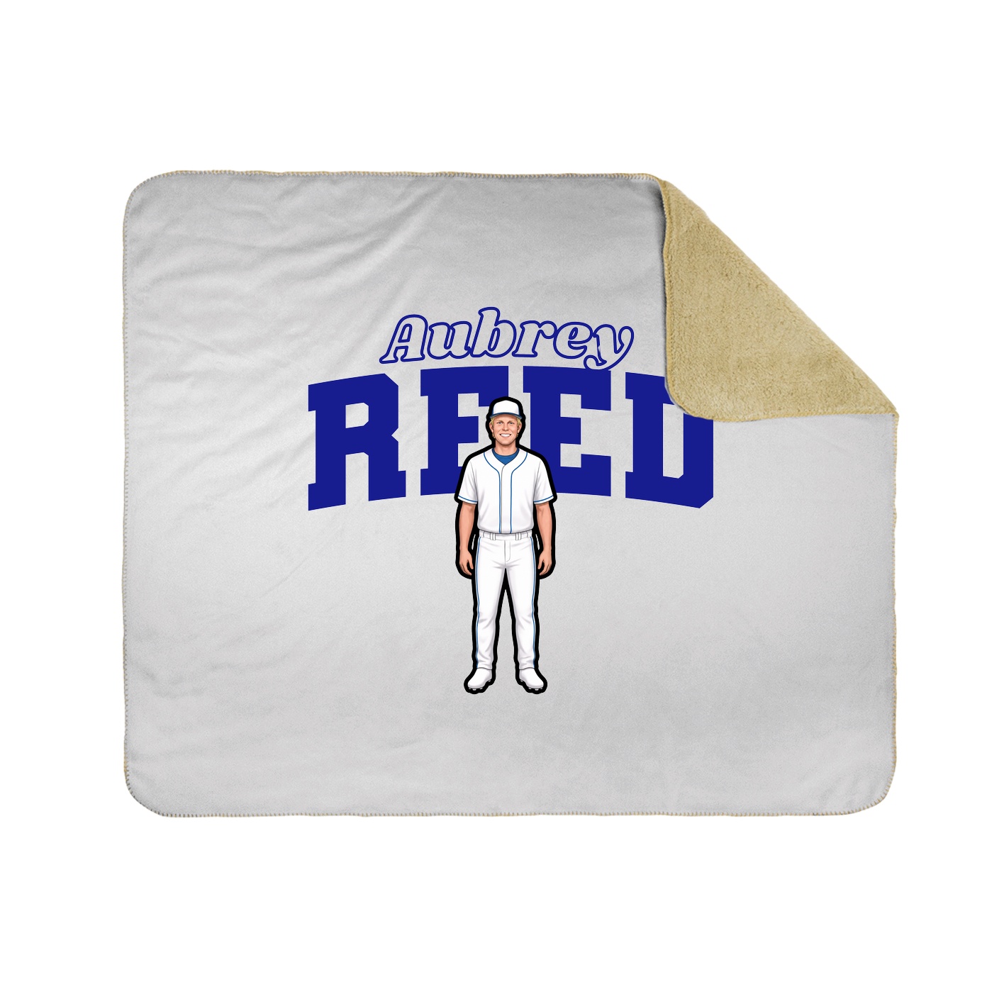 Throw Blanket — Name Arch in White