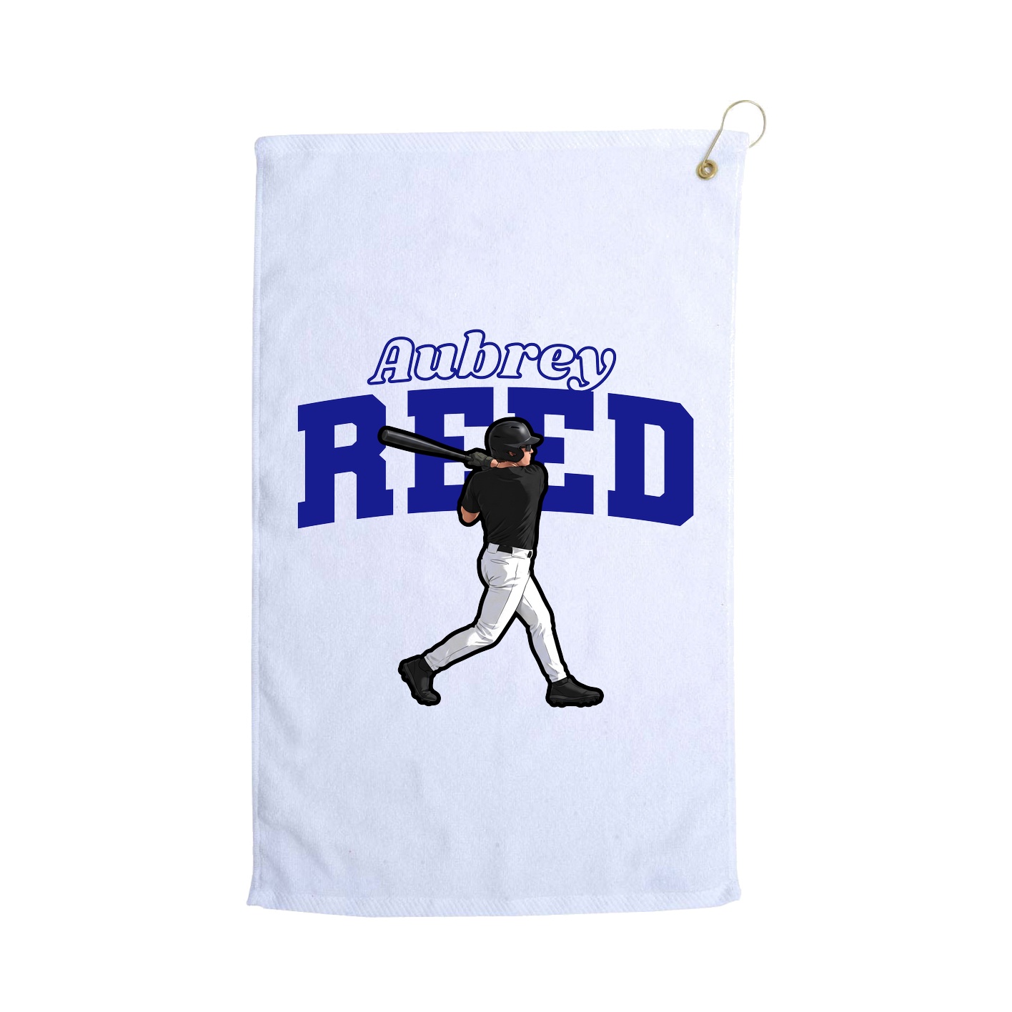 Golf Towel — Name Arch in White