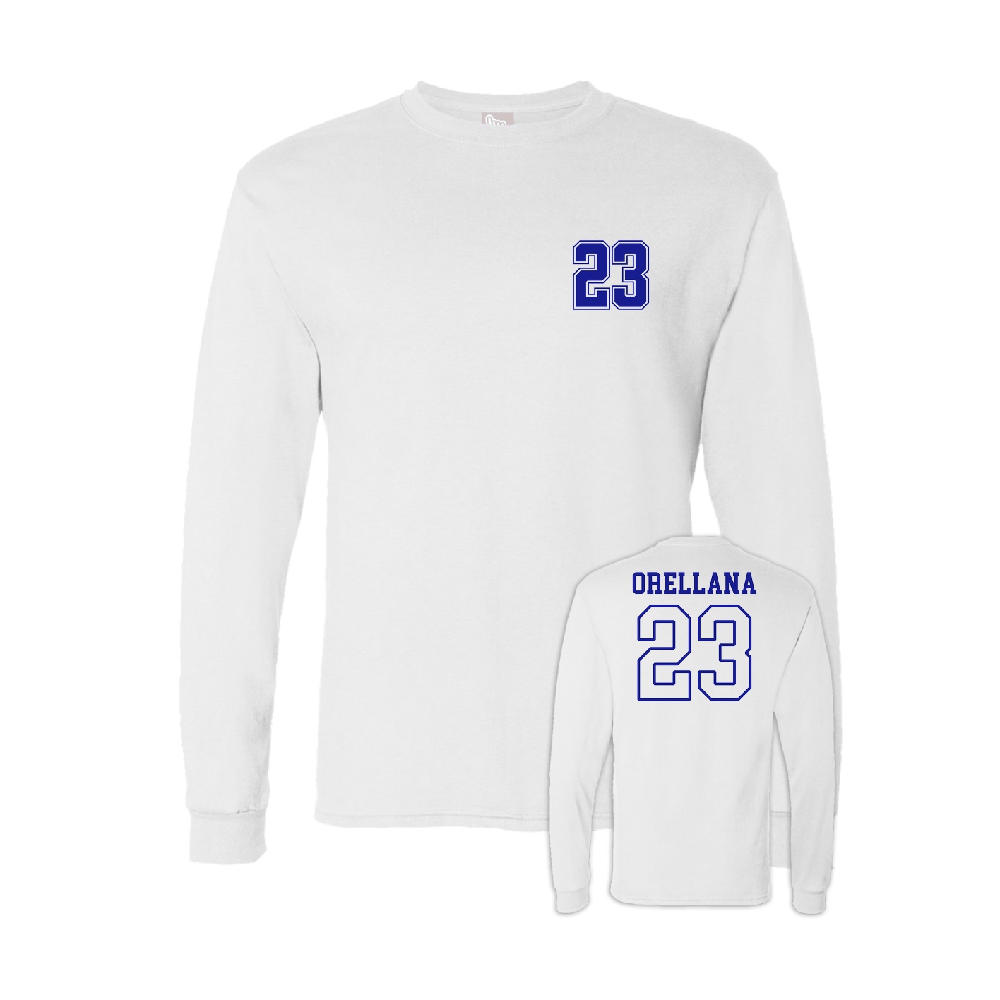 Long Sleeve Tee — Chest Back in White