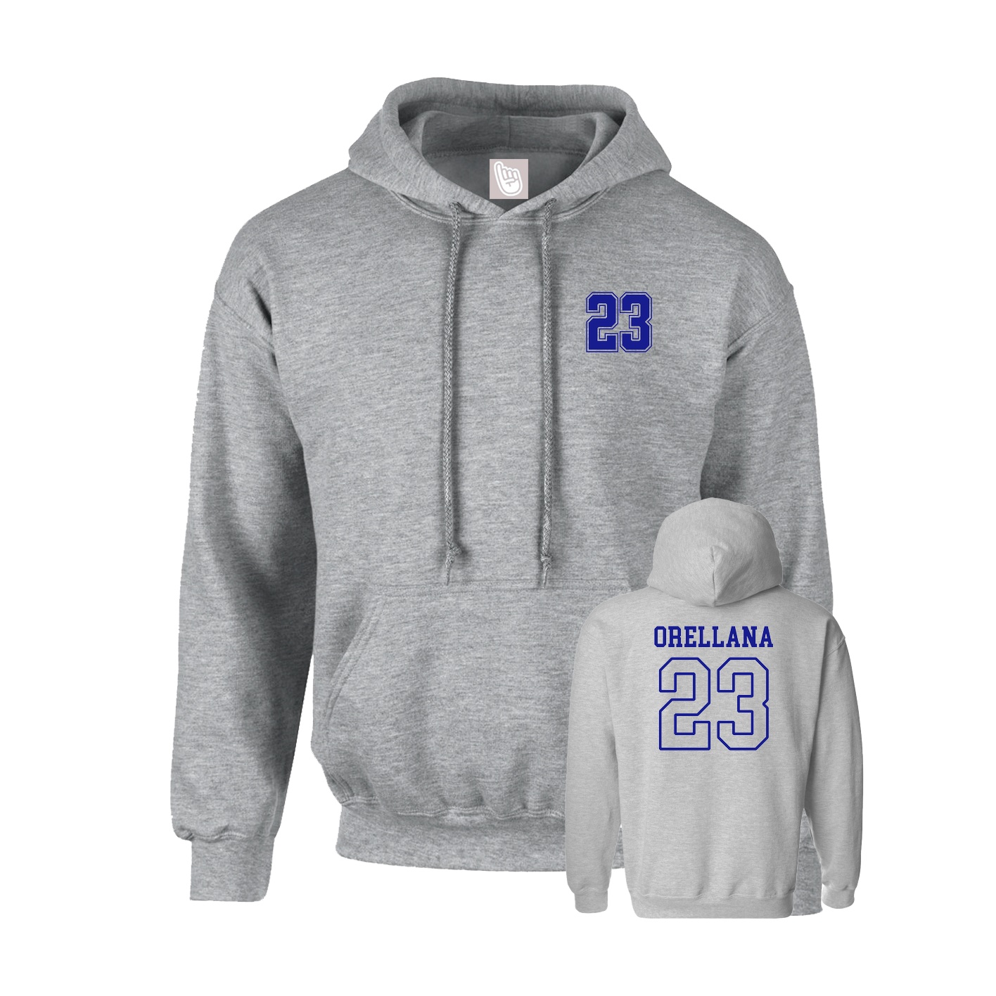 Hoodie — Chest Back in Grey