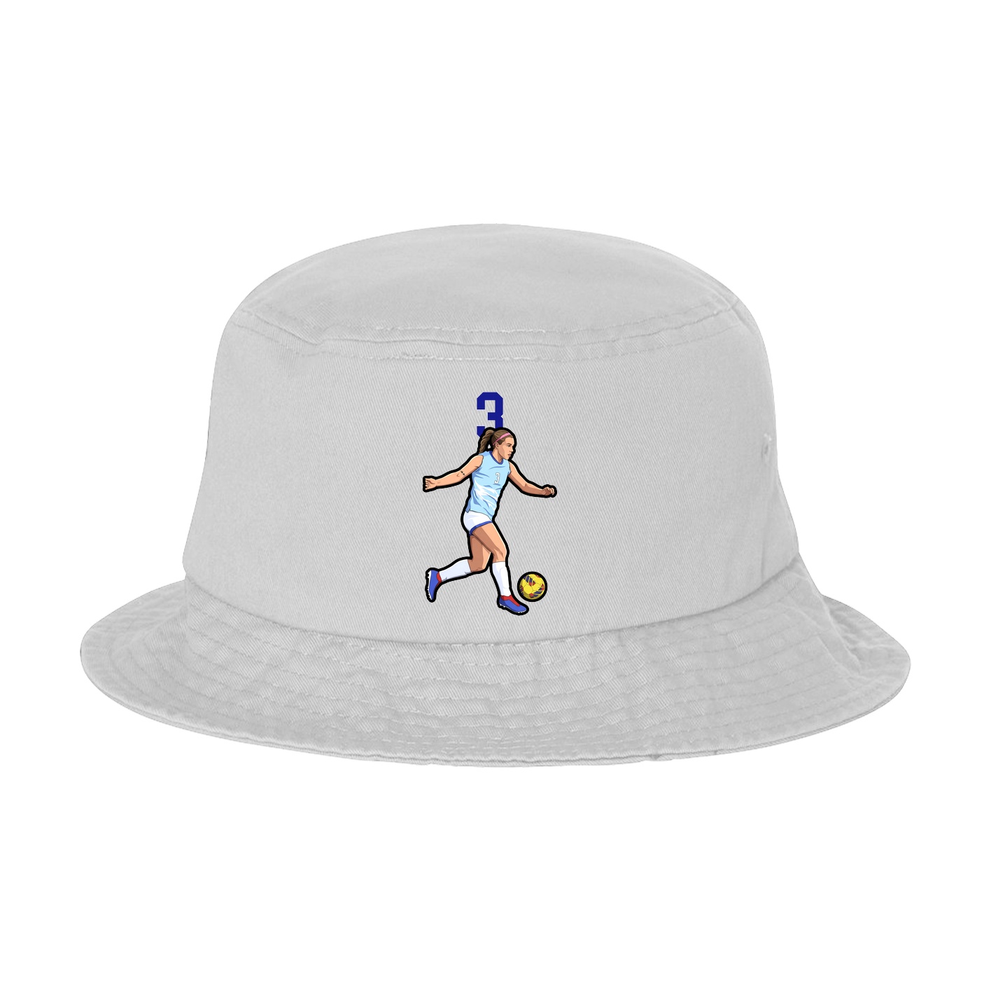 Bucket Cap — Number Top in White