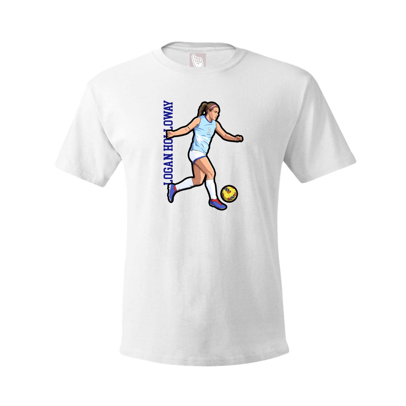 Tee — Name Vertical in White