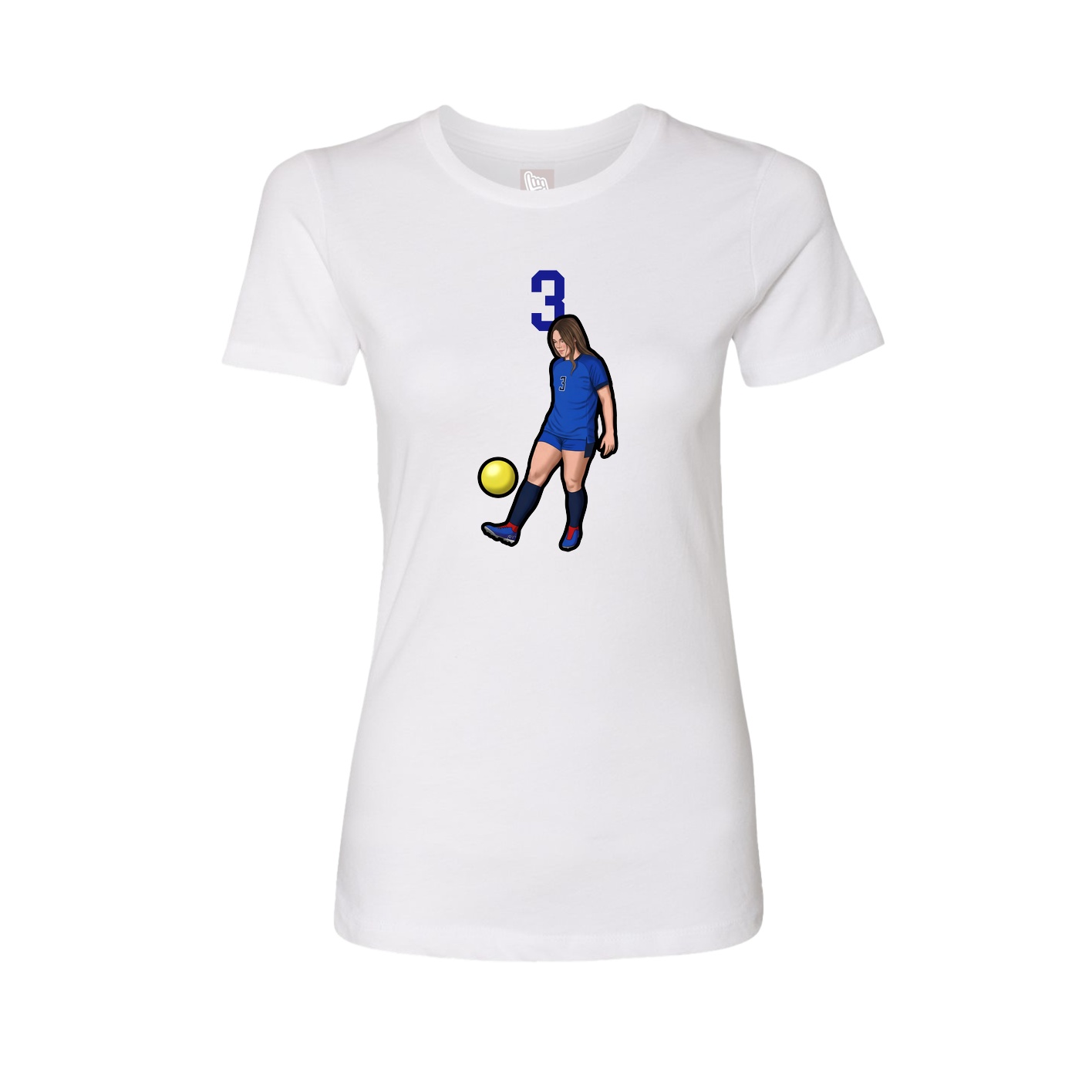 Fitted Women's Tee — Number Top in White