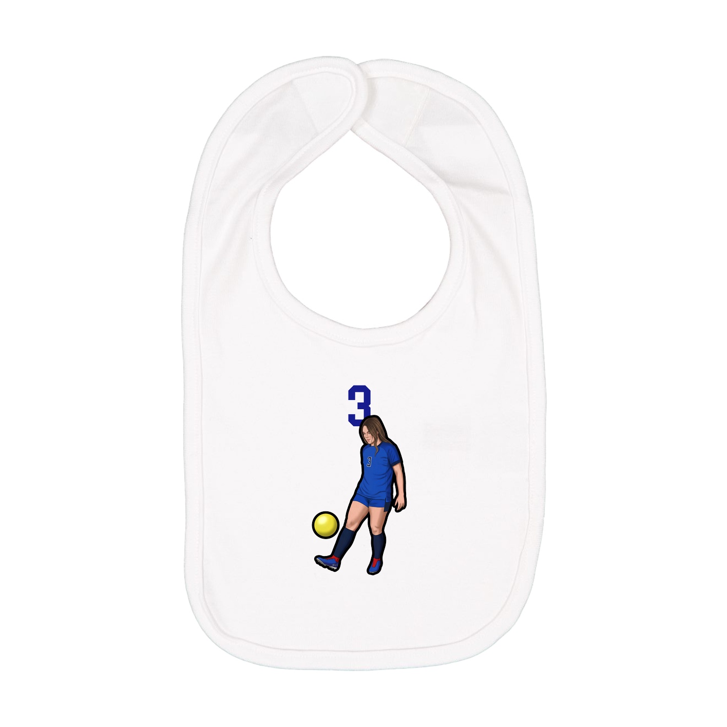Infant Bib — Number Top in White
