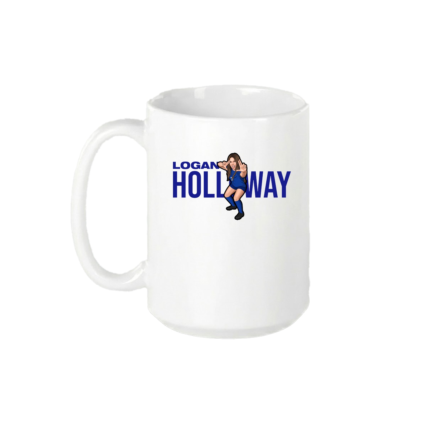 15oz Coffee Mug — Player Name in White