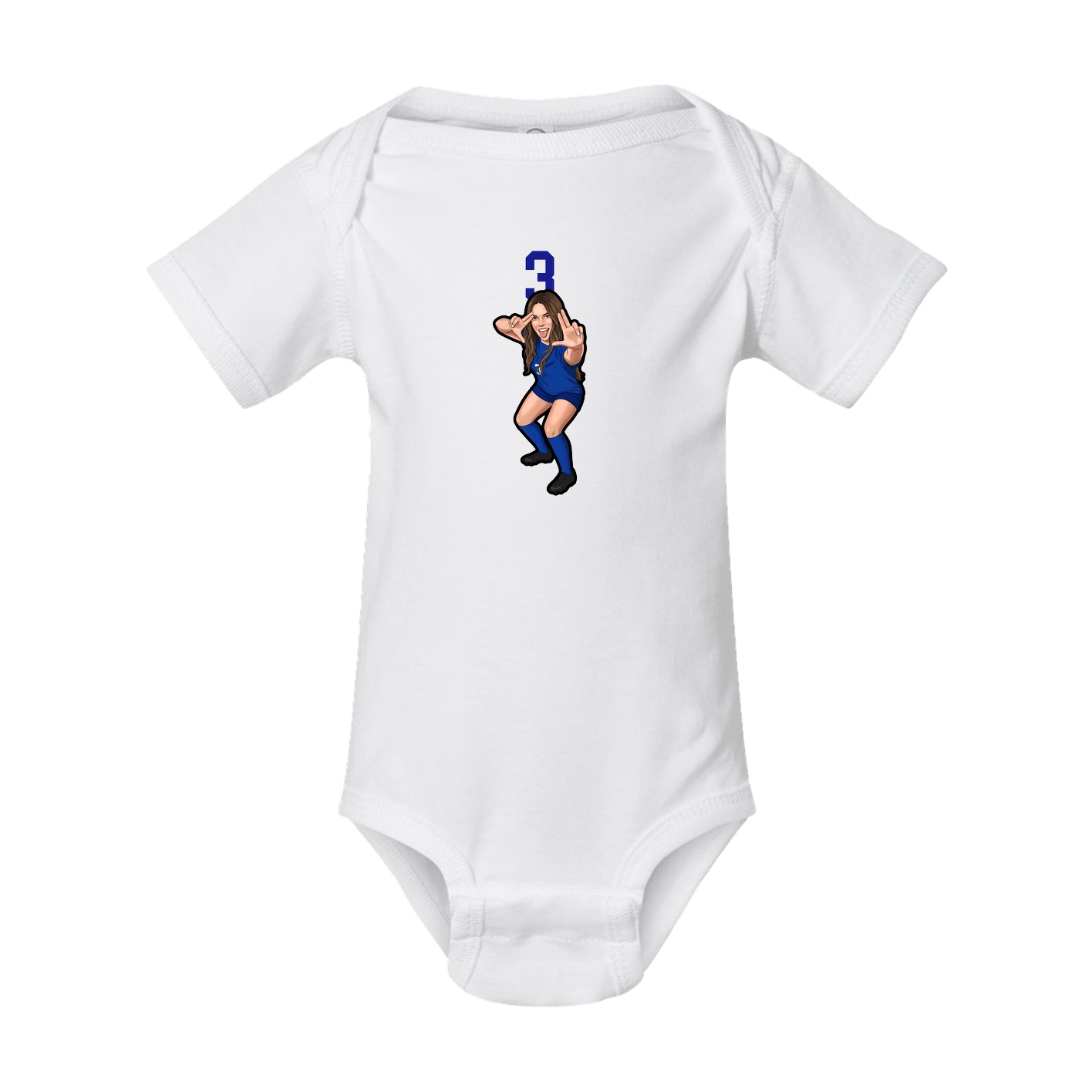 Baby Onesie — Number Top in White