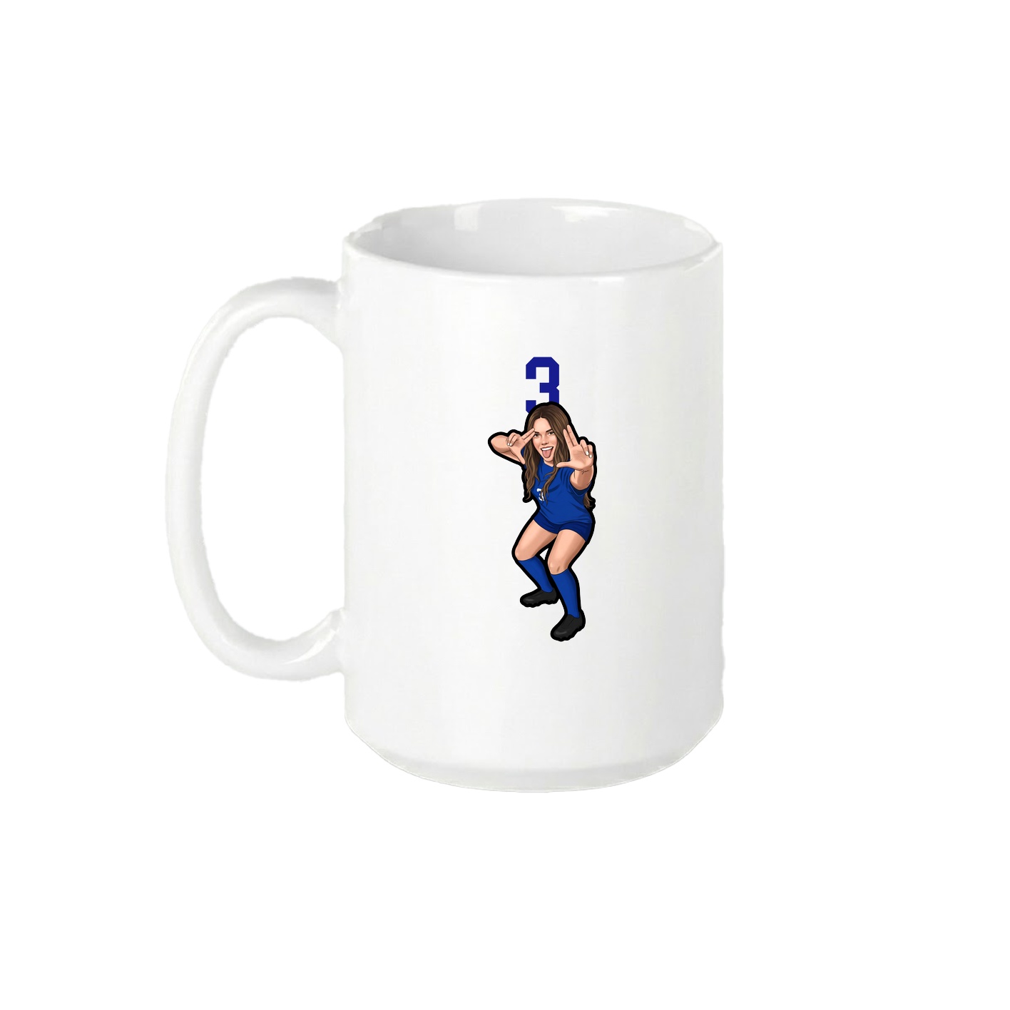 15oz Coffee Mug — Number Top in White
