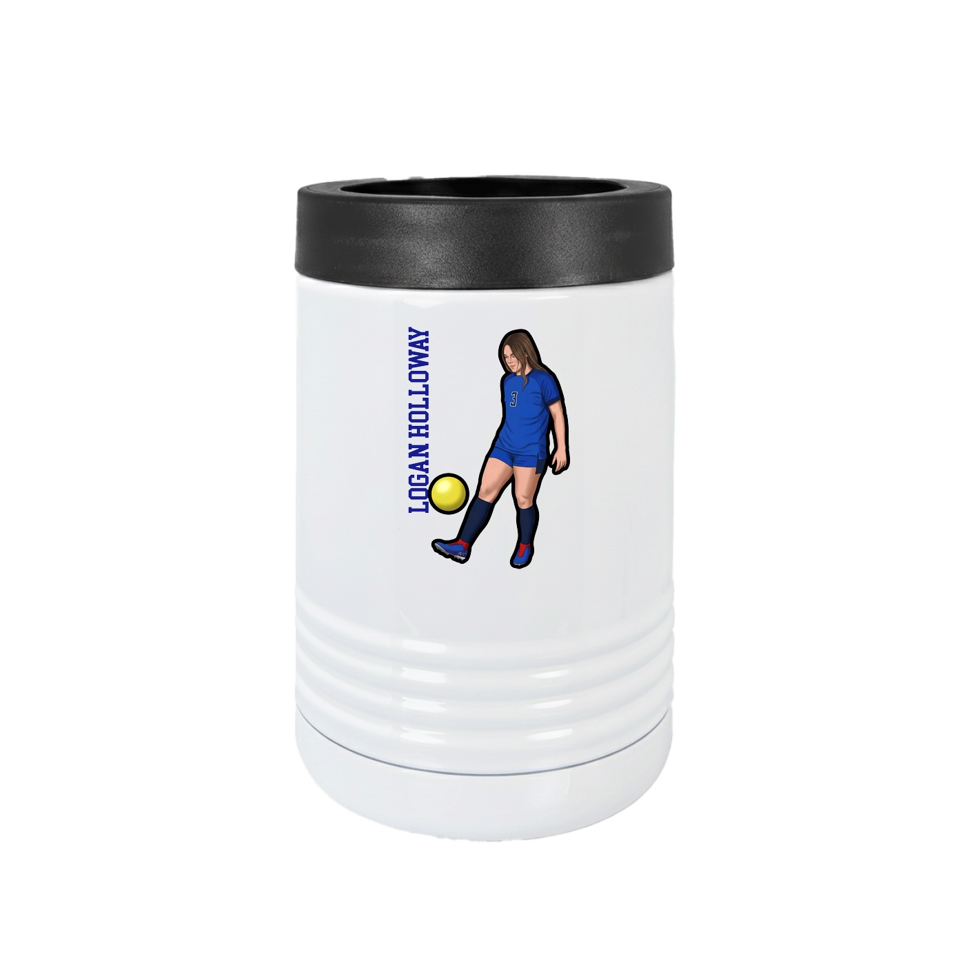 Beverage Holder — Name Vertical in White