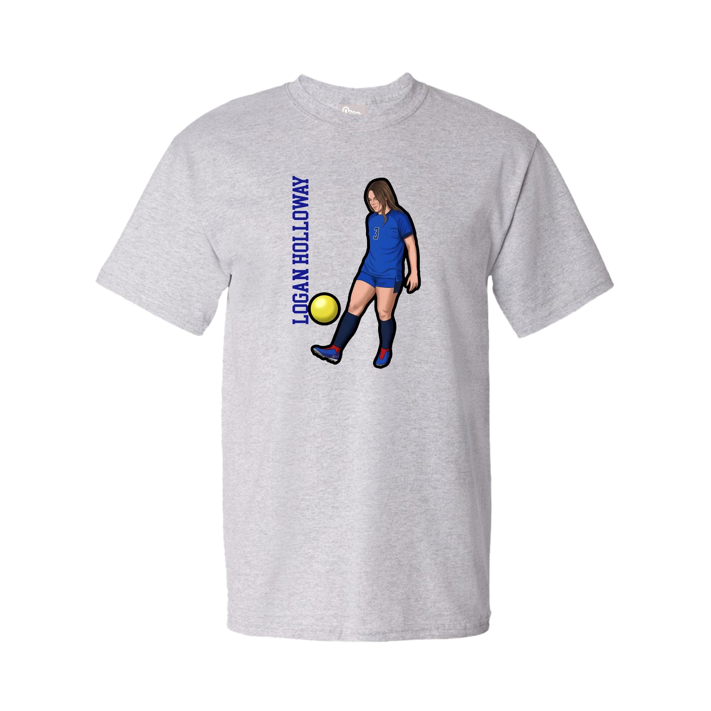 Youth Tee — Name Vertical in Grey