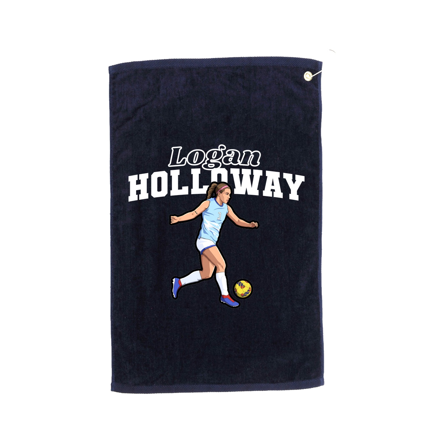 Golf Towel — Name Arch in Navy