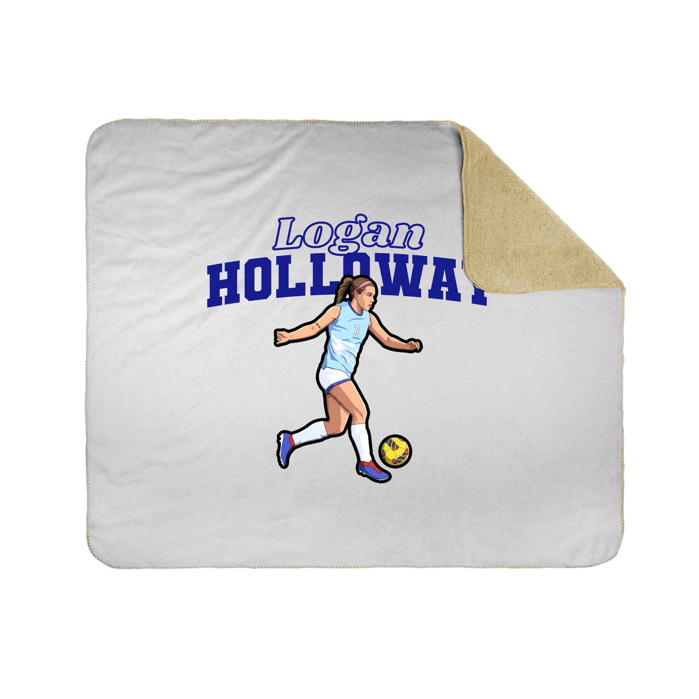 Throw Blanket — Name Arch in White