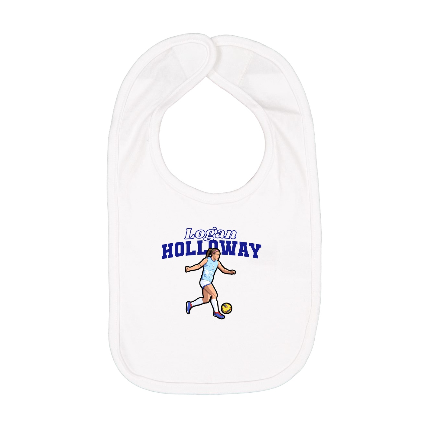 Infant Bib — Name Arch in White
