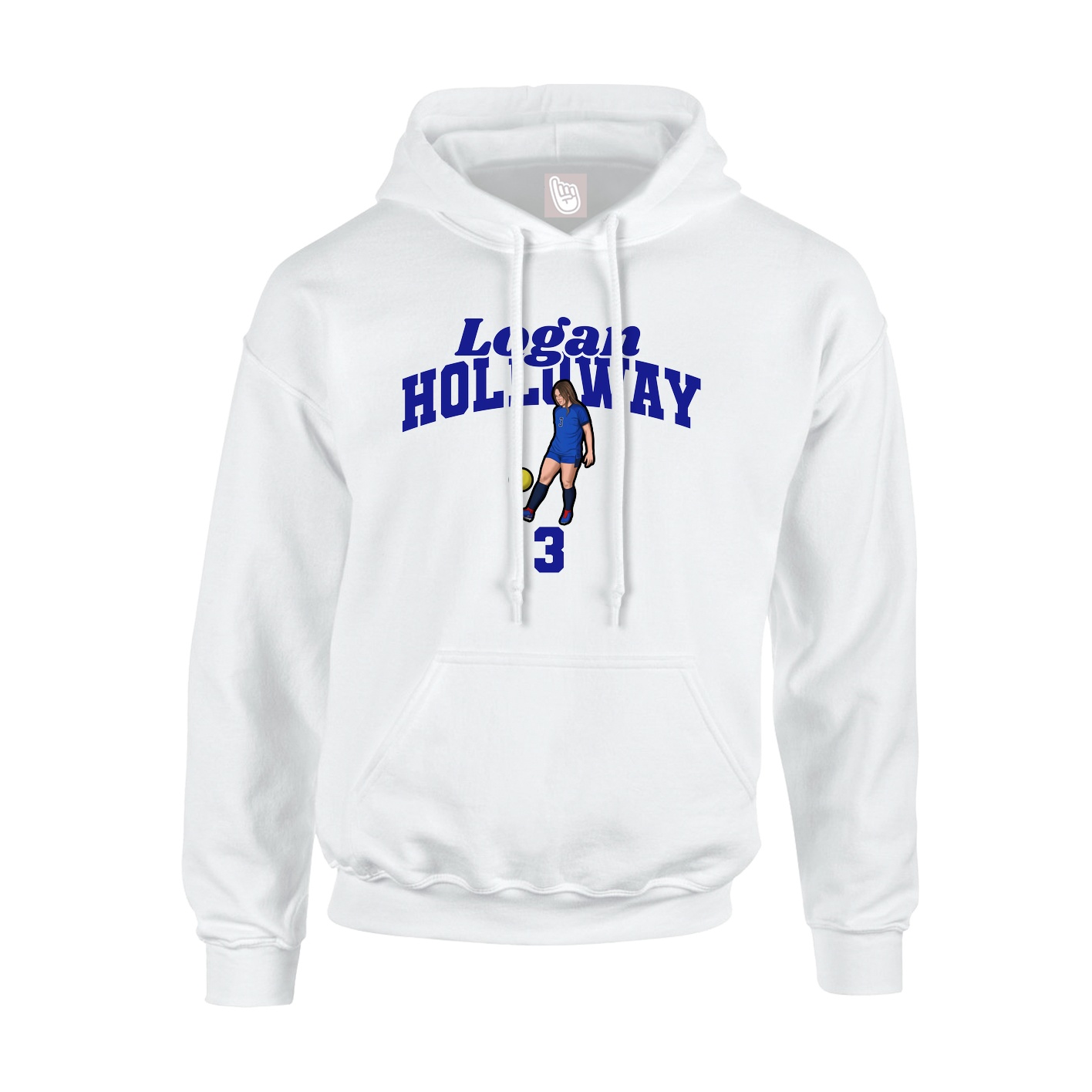 Youth Hoodie — Signature Arch in White