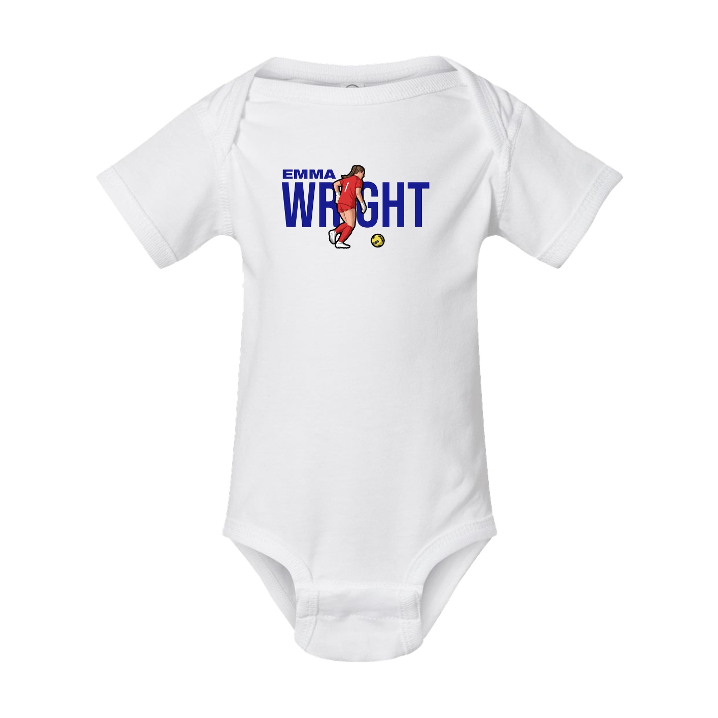 Baby Onesie — Player Name in White